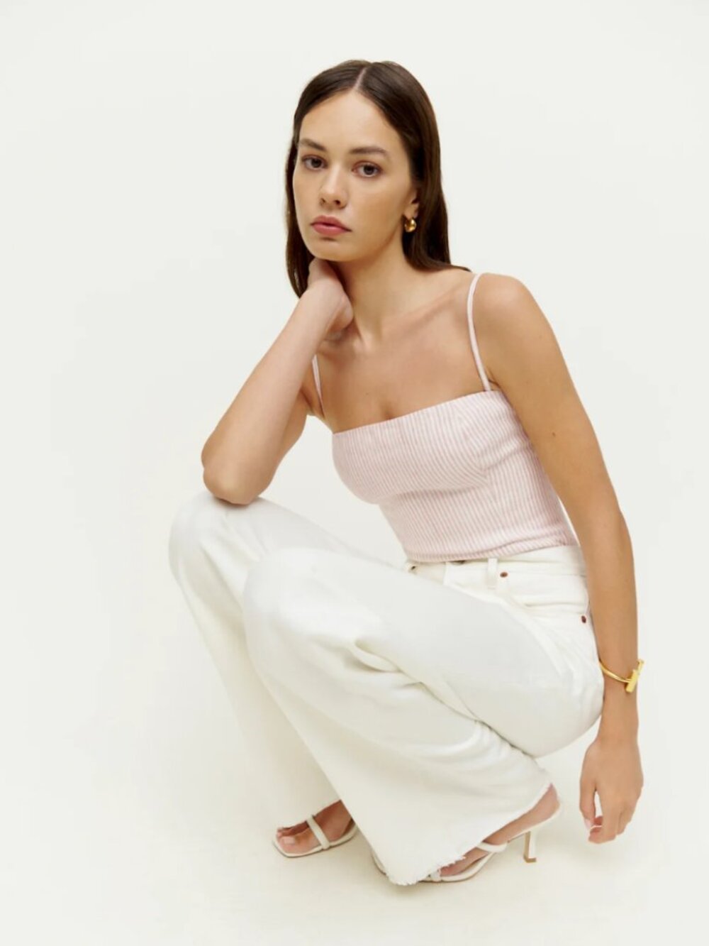 Overland Linen Top in Cupcake Stripes